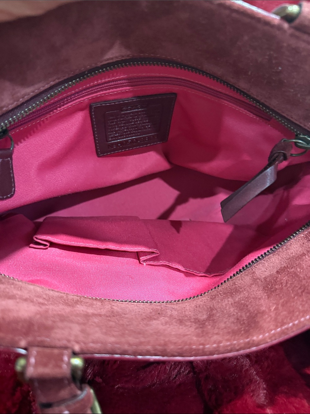 Vintage Coach Burgundy Suede Tote - Picture 5 of 6